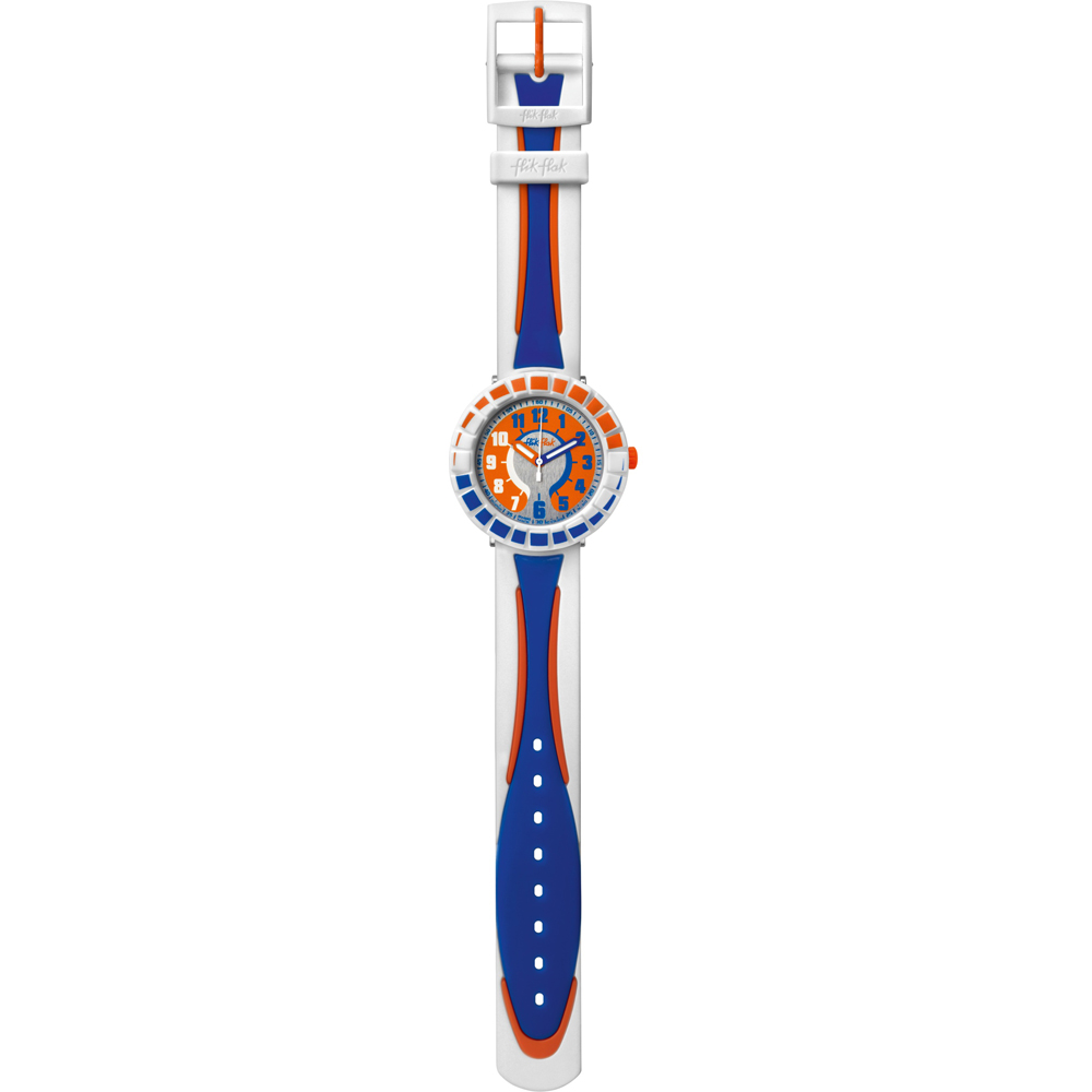 Flik Flak 7+ Power Time FCSP009 All Around Blue & Orange Watch