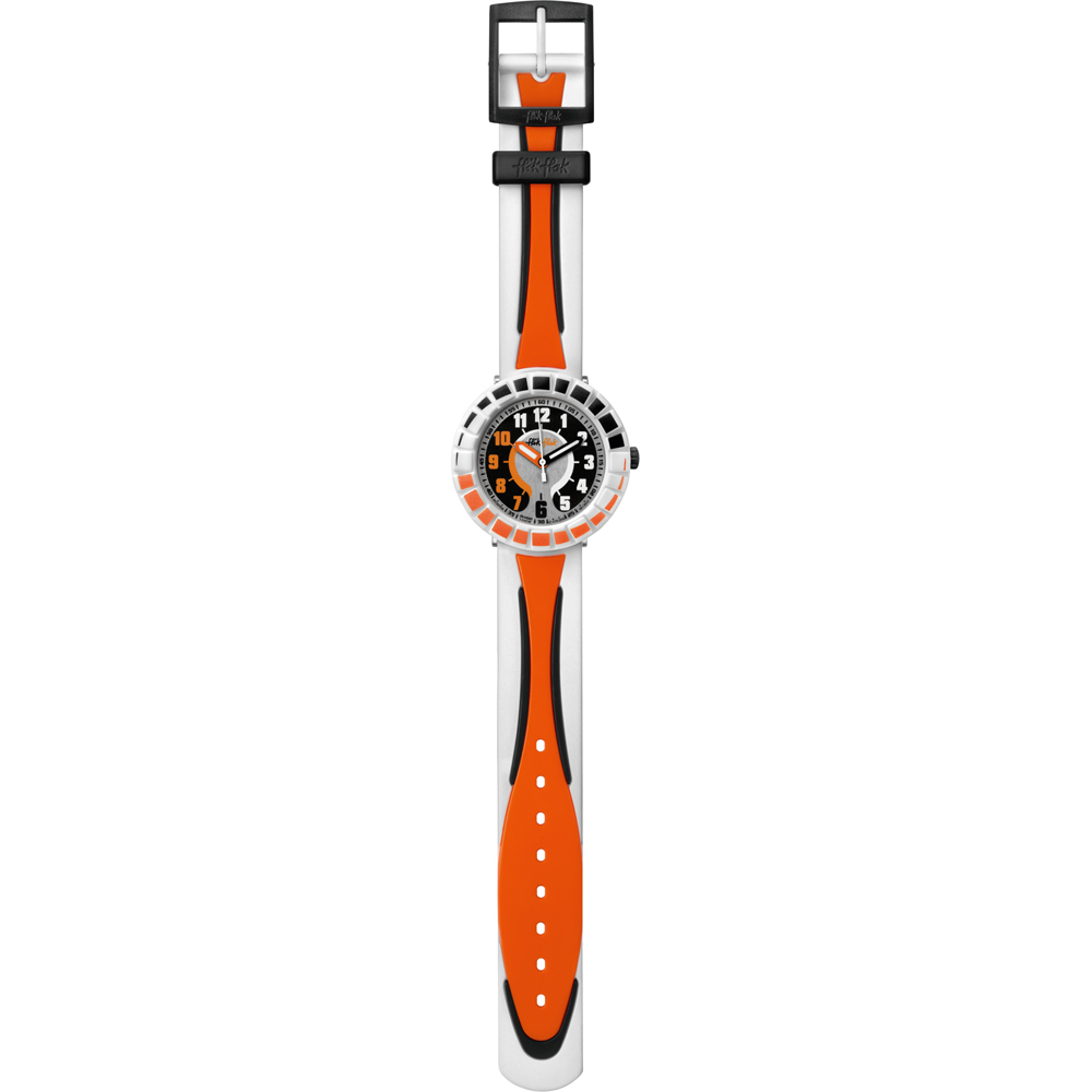 Flik Flak 7+ Power Time FCSP008 All Around Orange & Black Watch