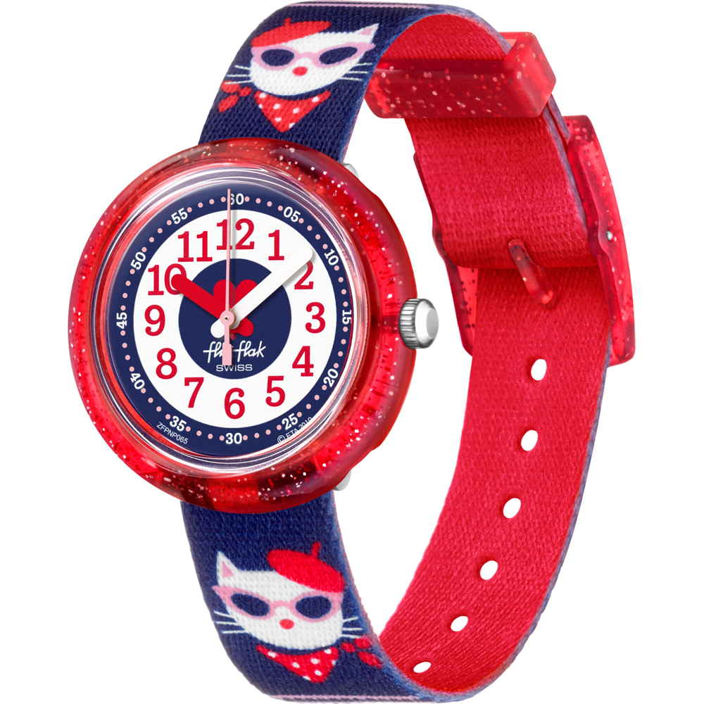 Flik Flak 5+ Power Time FPNP065 Cattitude Watch