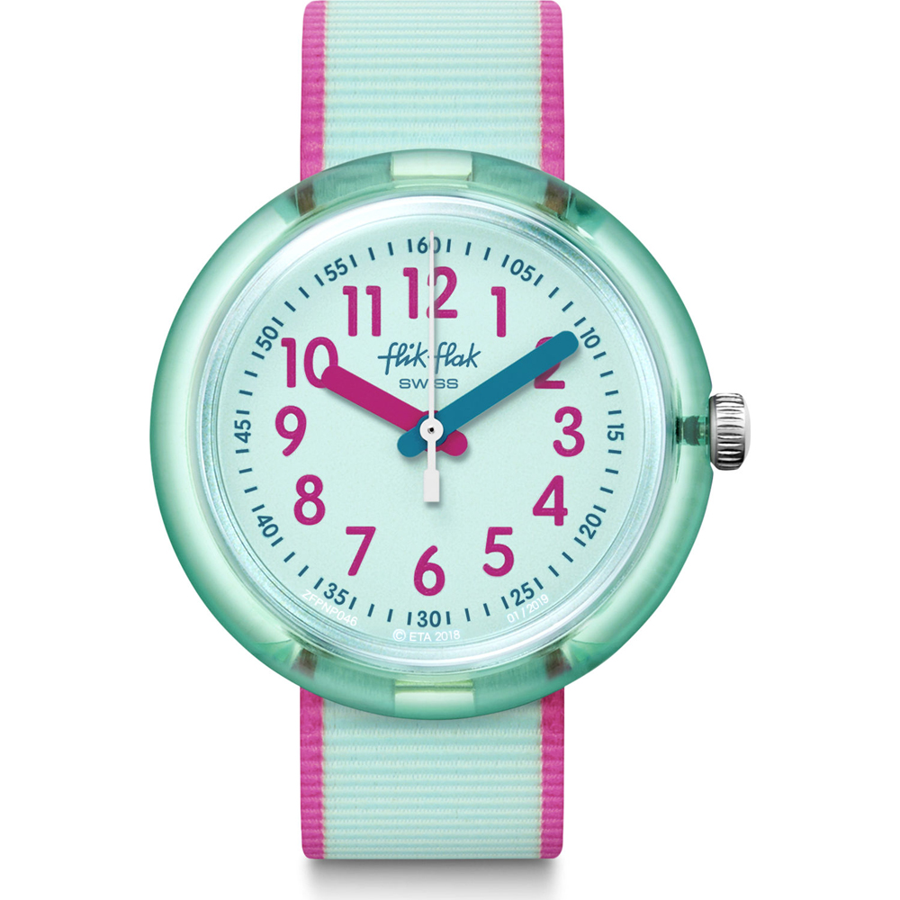 Flik Flak 5+ Power Time FPNP046 Color Blast Turquoise Watch