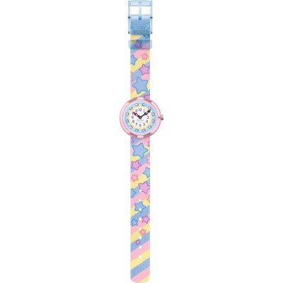 Montre Flik Flak 3+ Story Time FBNP244 Know Your ABC - Boîtier Plastique Bio 30 Mm - Bracelet Textile - Pour Apprendre L'heure Aux Enfants