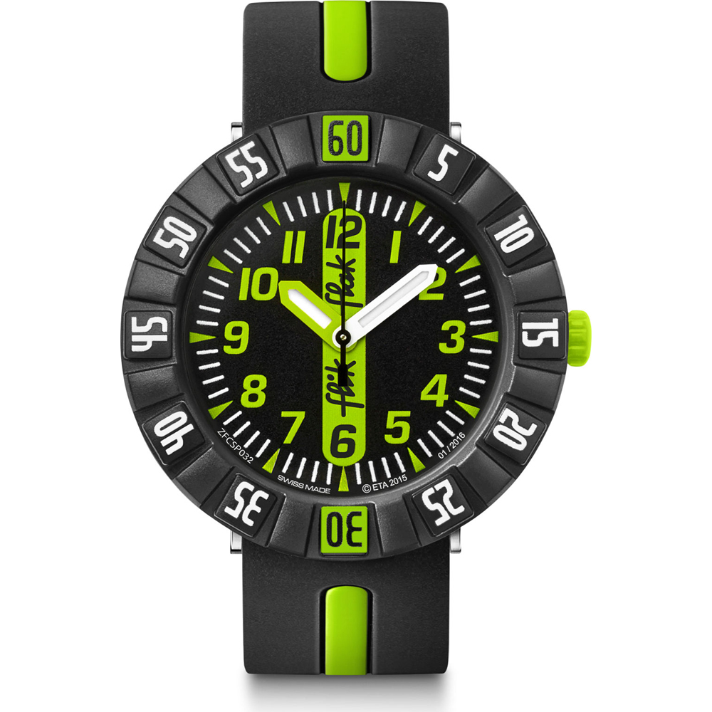 Flik Flak 7+ Power Time FCSP032 Green Ahead Watch