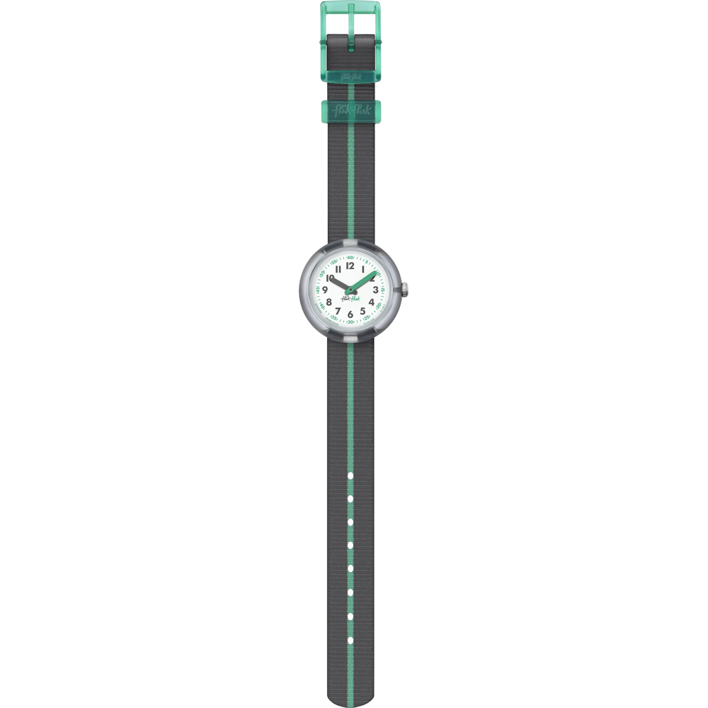Flik Flak 5+ Power Time FPNP022 Green Band Watch