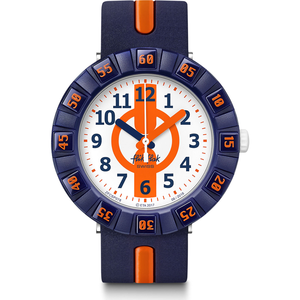Flik Flak 7+ Power Time FCSP078 Orange Ahead Watch