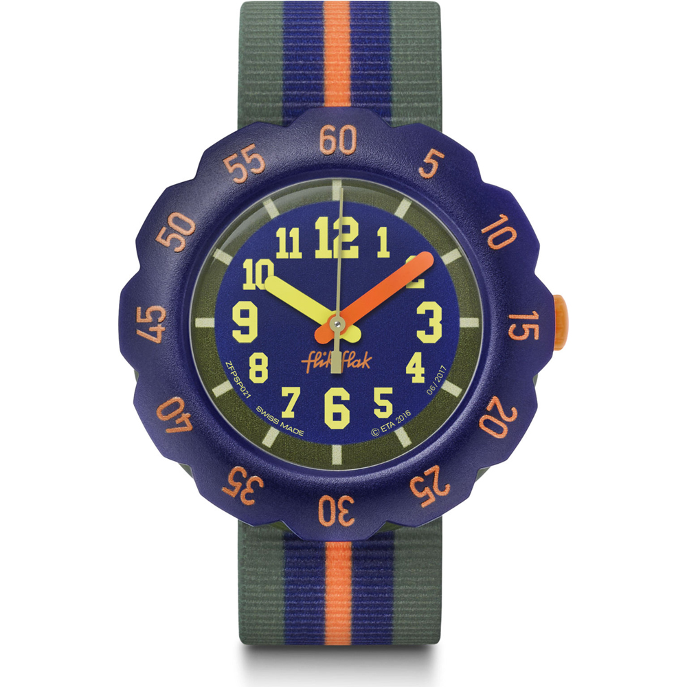 Flik Flak 5+ Power Time FPSP021 Orange Line Watch