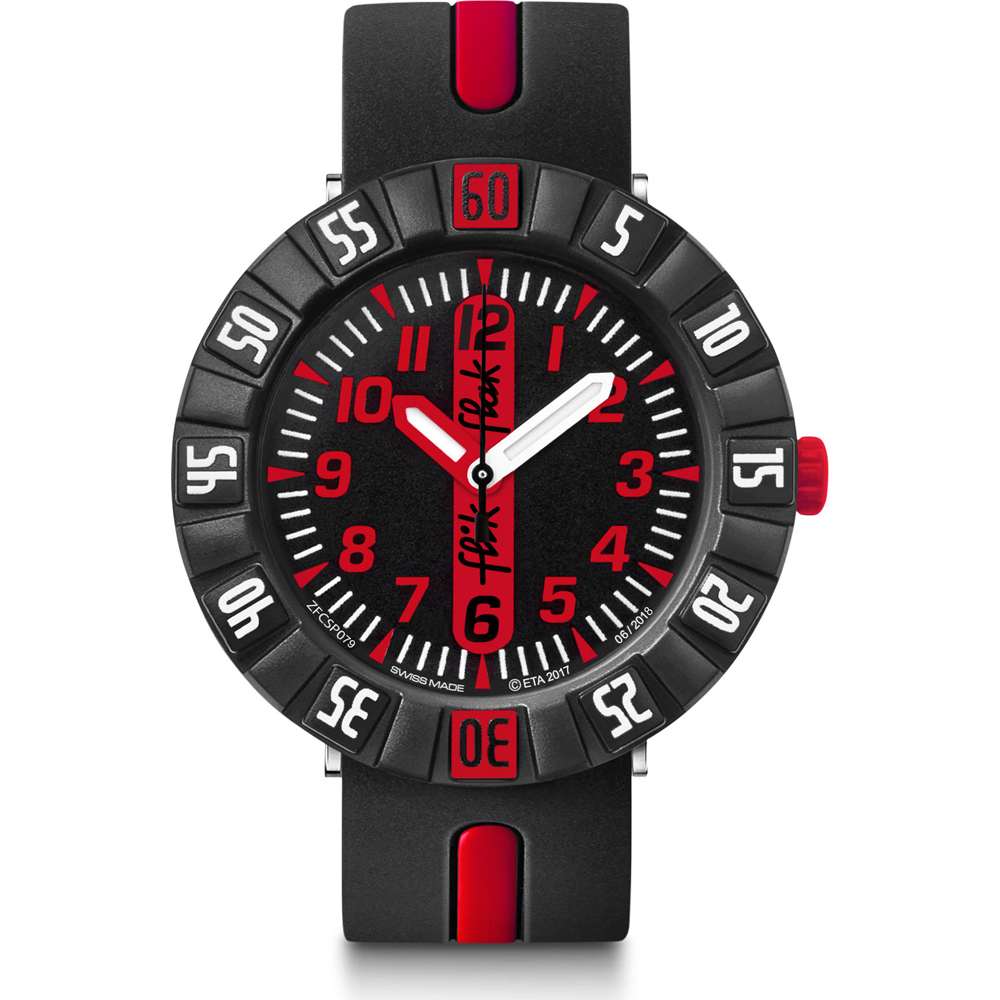 Flik Flak 7+ Power Time FCSP079 Red Ahead Watch