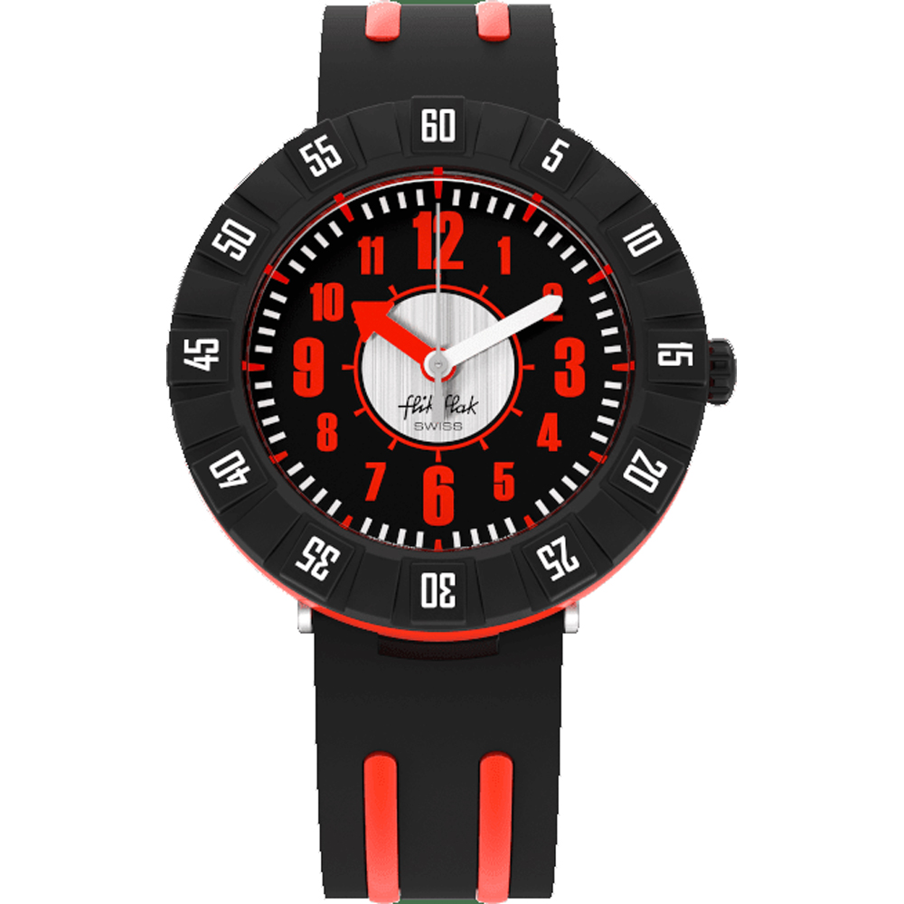 Flik Flak 7+ Power Time FCSP105 Red Ahead Watch