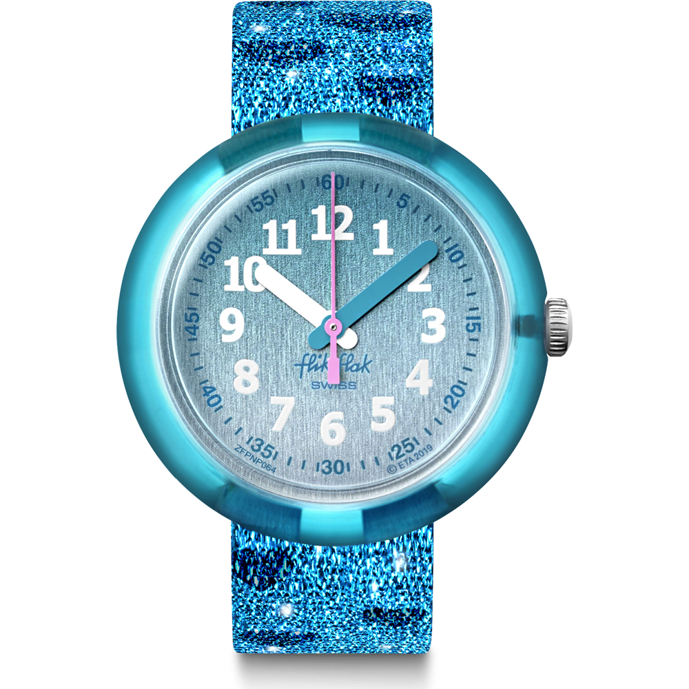 Flik Flak 5+ Power Time FPNP064 Turquoise Sparkle Watch