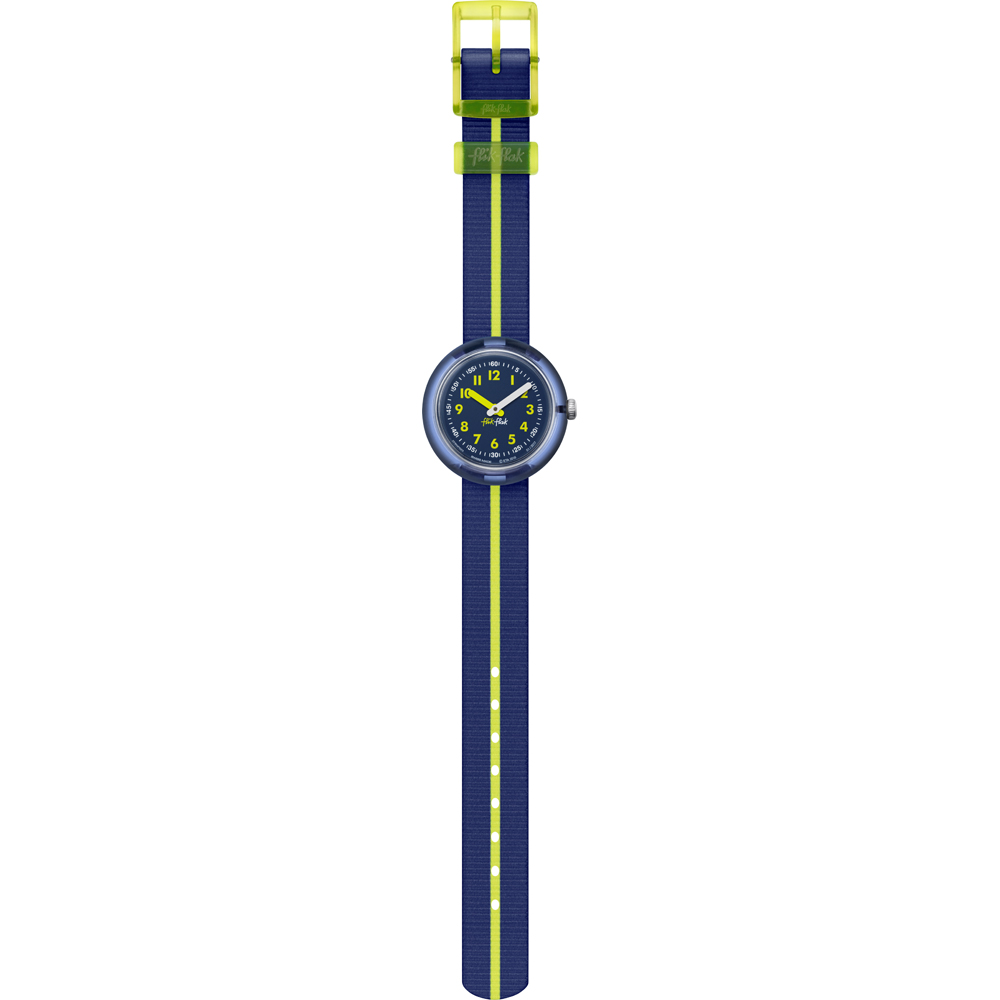 Flik Flak 5+ Power Time FPNP023 Yellow Band Watch