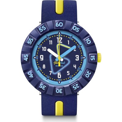 Flik Flak 7+ Power Time FCSP091 Yellow Tube Watch