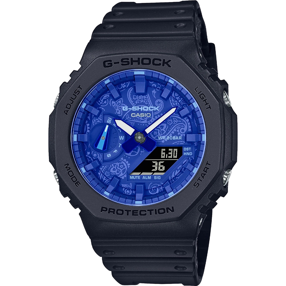 G-Shock Classic Style GA-2100BP-1AER Carbon Core - Blue Paisley Watch