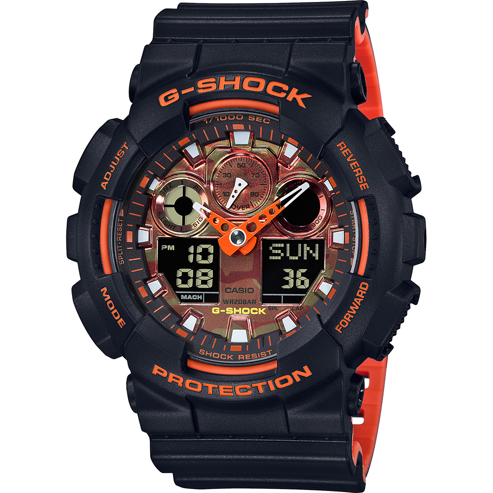 G-Shock Classic Style GA-100BR-1A Ana-Digi - Bright Orange Watch