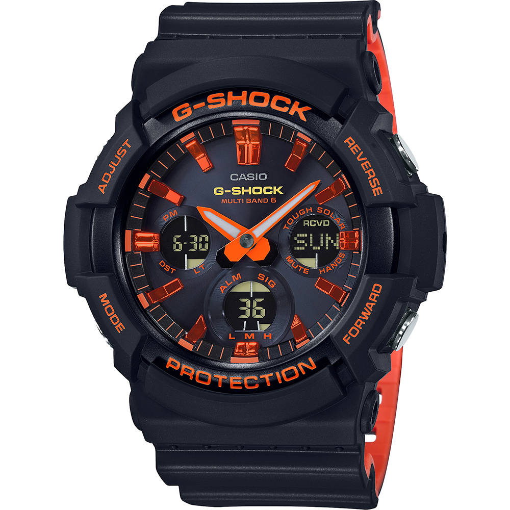 G-Shock Classic Style GAW-100BR-1A Waveceptor - Bright Orange Watch