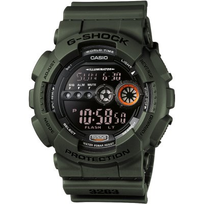 G-Shock Classic Style GD-100MS-3 World Time - Military Stealth Watch
