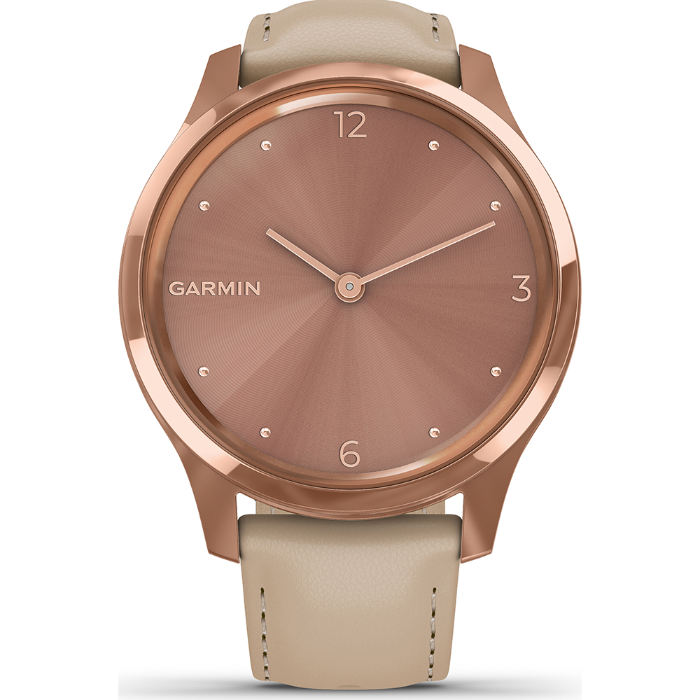 Montre Connectée Garmin Vivomove Luxe - Or Rose/Cadran Noir - Étanche 5ATM - GPS - Aluminium