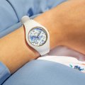 White and blue silicone ladies quartz watch Autumn and Winter Collection Ice-Watch