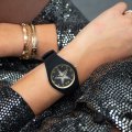 Black and gold ladies quartz watch with star dial Autumn and Winter Collection Ice-Watch
