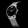 Black Gents Watch with Concave Dot Spring and Summer Collection Movado