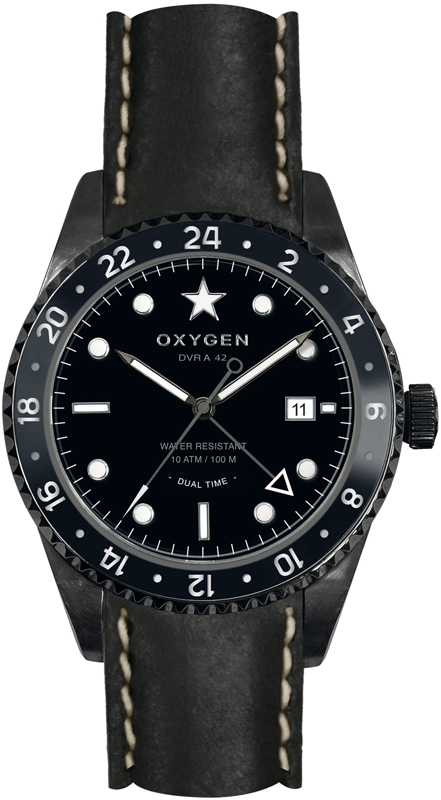 Occasion EX-DT-ZEB-42-CL-BL Oxygen: Dual Time 42 Zebra Watch