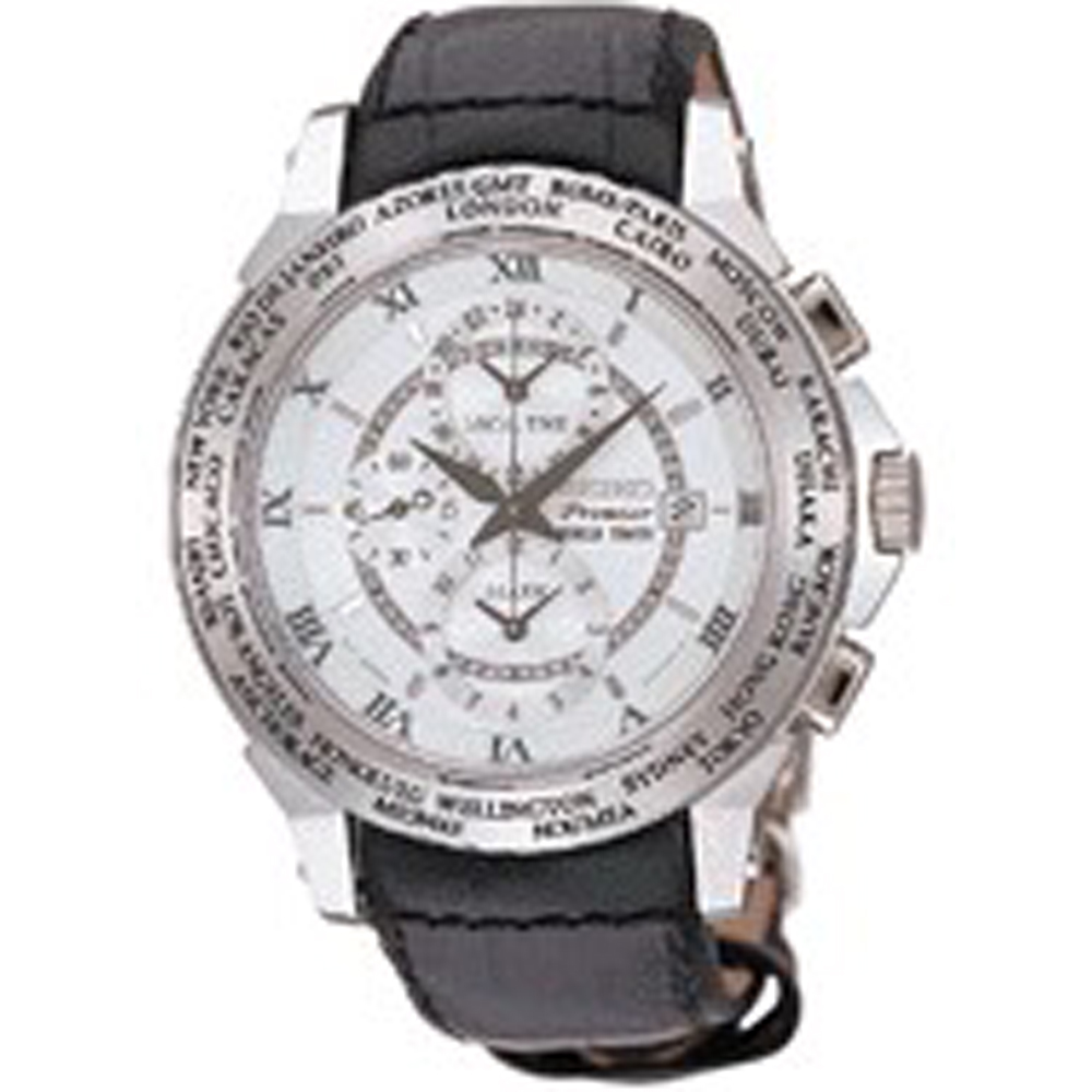 Seiko SPL011P1 Premier World Timer Watch