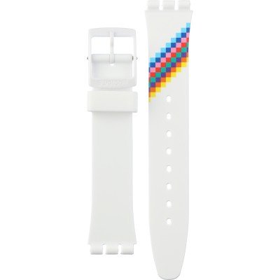 Swatch Plastic - Originals Medium (34mm) /Access/Solar/Musicall/Stop - G/SK/SL/SR/SS/SO28 ASO28W700 Merry-go-round Squares Strap