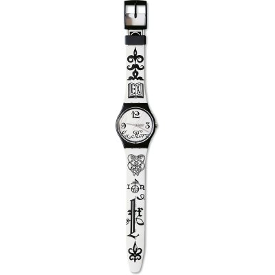 Swatch Originals Medium (34mm) GB163 Black Letter Watch