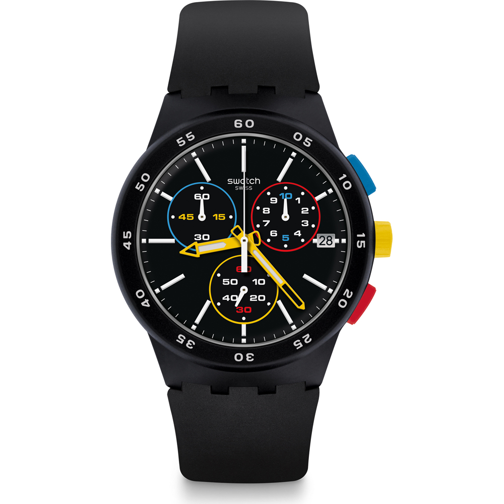 Swatch New Chrono Plastic SUSB416 Black-One Watch