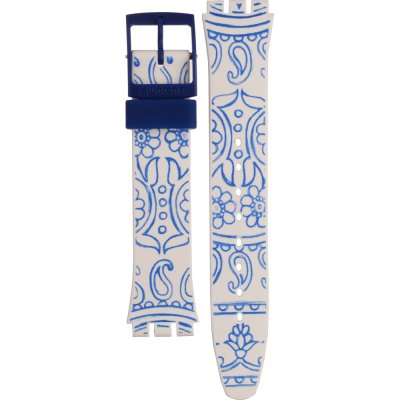 Swatch Plastic - Originals Medium (34mm) /Access/Solar/Musicall/Stop - G/SK/SL/SR/SS/SO28 AGW171 GW171 Blue Poetry Strap