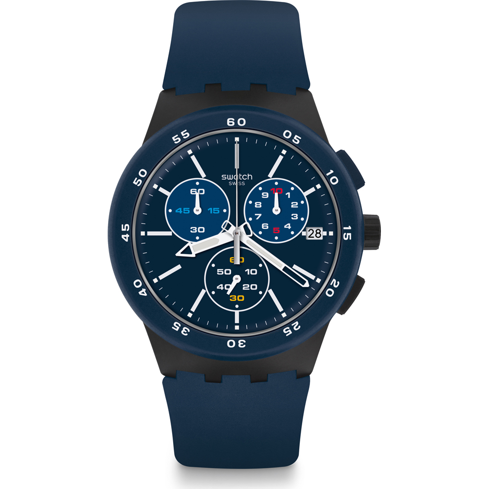 Swatch New Chrono Plastic SUSB417 Blue Steward Watch