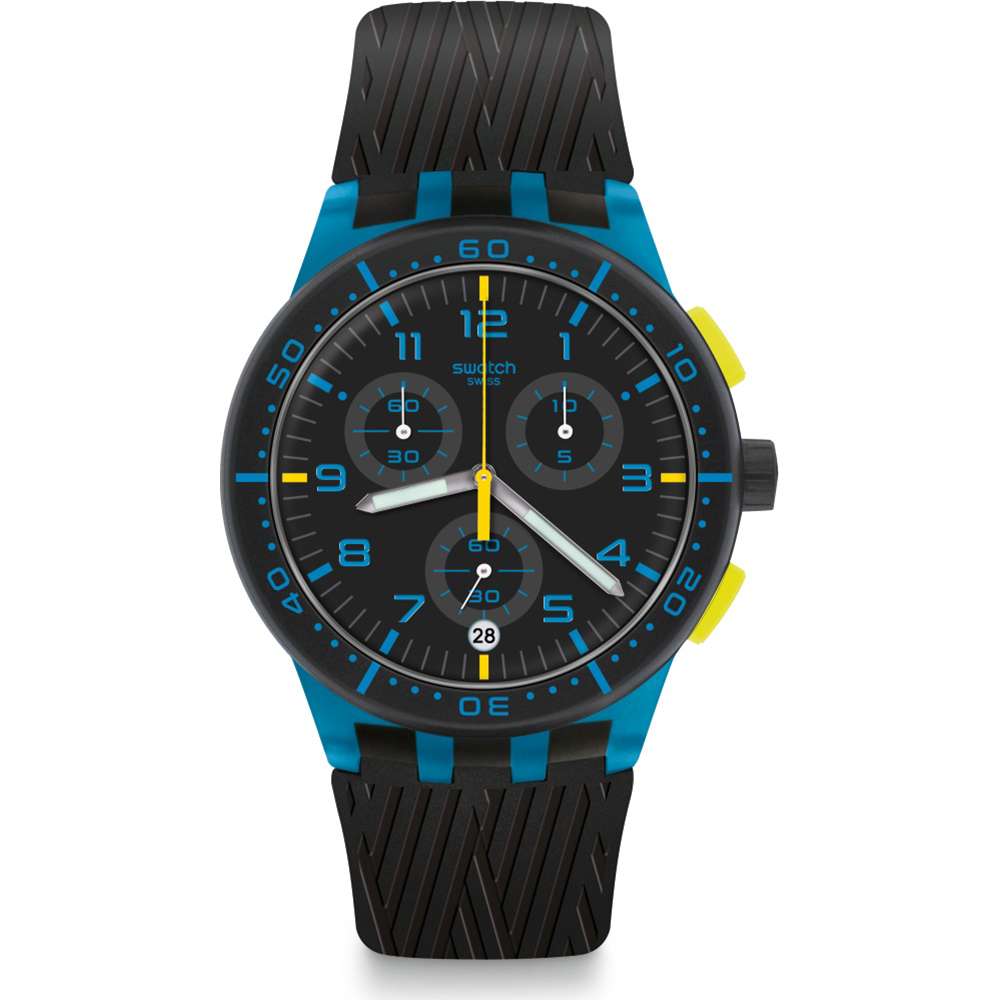 Swatch New Chrono Plastic SUSS402 Blue Tire Watch