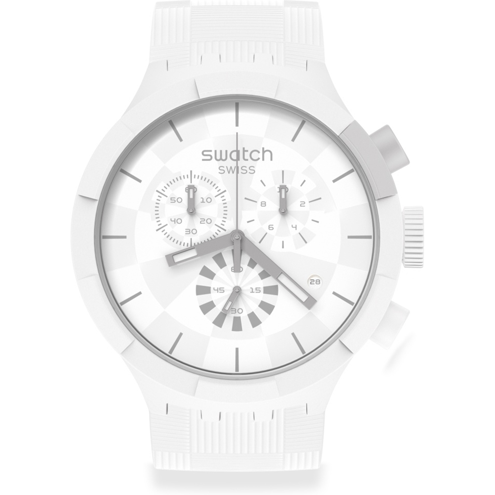 Swatch Big Bold SB02W400 Chequered White Watch