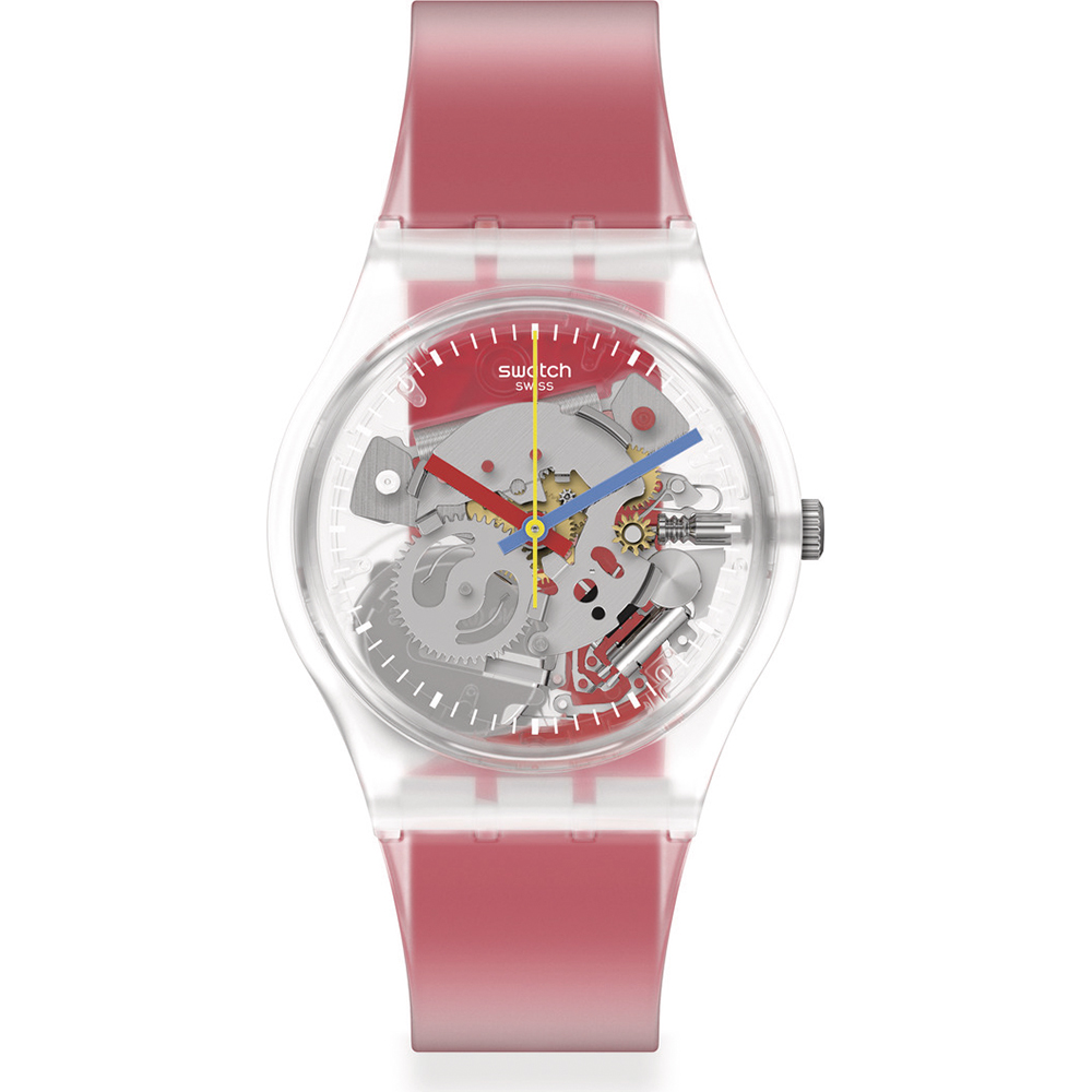 Swatch Standard Gents GE292 Clearly Red Striped Watch