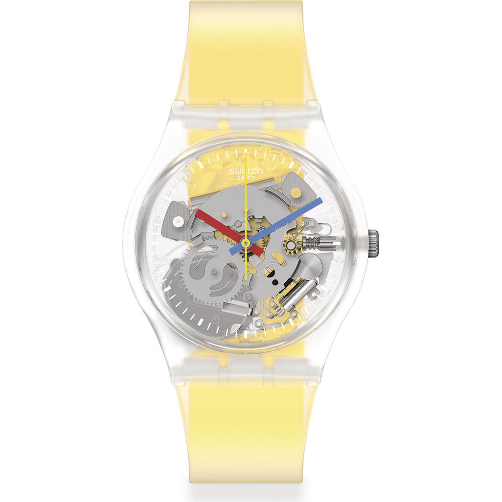 Swatch Standard Gents GE291 Clearly Yellow Striped Watch