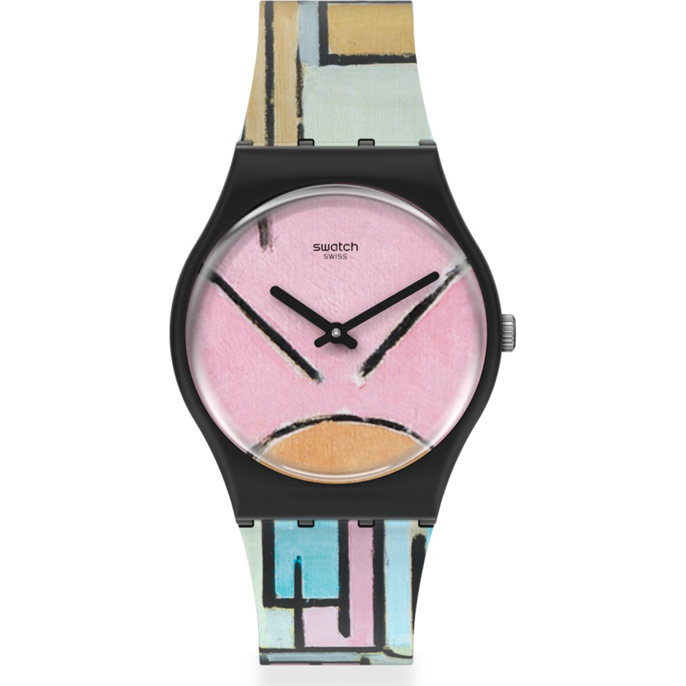 Swatch Standard Gents GZ350 Composition in oval with color planes 1 - by Piet Mondriaan Watch
