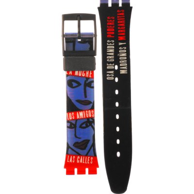 Swatch Plastic - Originals Medium (34mm) /Access/Solar/Musicall/Stop - G/SK/SL/SR/SS/SO28 AGB181 GB181 Sueno Madrileno Strap
