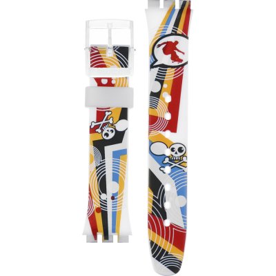 Swatch Plastic - Originals Medium (34mm) /Access/Solar/Musicall/Stop - G/SK/SL/SR/SS/SO28 AGE198 GE198 Crazy Youngsters Strap