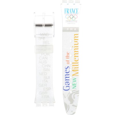 Swatch Plastic - Originals Medium (34mm) /Access/Solar/Musicall/Stop - G/SK/SL/SR/SS/SO28 AGK419H GK419H Run After France Strap