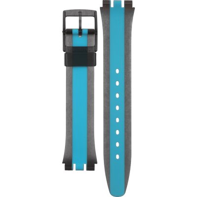 Swatch Plastic - Originals Medium (34mm) /Access/Solar/Musicall/Stop - G/SK/SL/SR/SS/SO28 AGM186 GM186 Azzurrami Strap