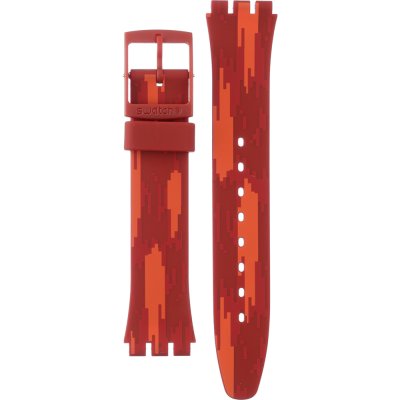 Swatch Plastic - Originals Medium (34mm) /Access/Solar/Musicall/Stop - G/SK/SL/SR/SS/SO28 AGR711 GR711 Red Flame Strap