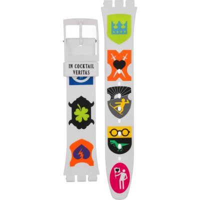 Swatch Plastic - Originals Medium (34mm) /Access/Solar/Musicall/Stop - G/SK/SL/SR/SS/SO28 AGW179 GW179 Graphistyle Strap