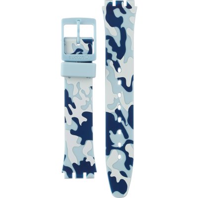 Swatch Plastic - Originals Medium (34mm) /Access/Solar/Musicall/Stop - G/SK/SL/SR/SS/SO28 AGS402 GS402 Camoublue Strap