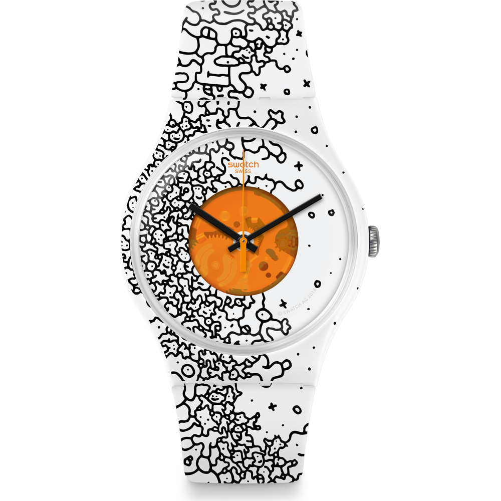 Swatch NewGent SUOW167 Orange Pusher Watch
