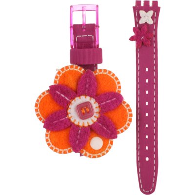 Swatch Plastic - Originals Small (25mm) - L ALV112 LV112 Pink Flowers Strap