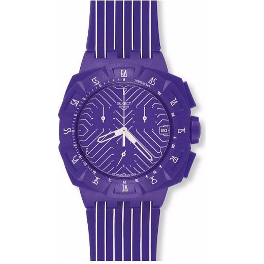 Swatch Chrono Plastic SUIV401 Purple Run Watch
