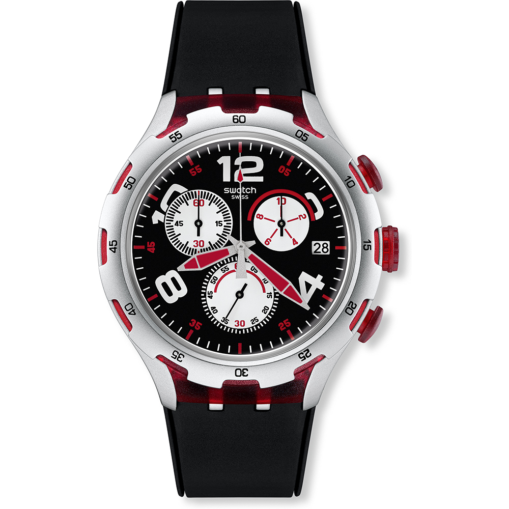 Swatch XLite Chrono YYS4004 Red Wheel Watch