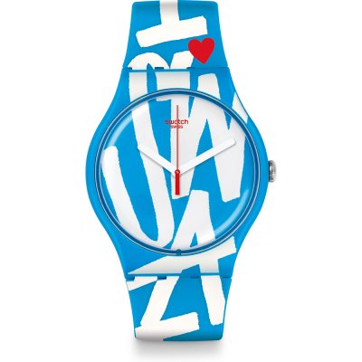 Swatch Originals Large (41mm) SUOS103 Red White & Blue - White In Blue Watch