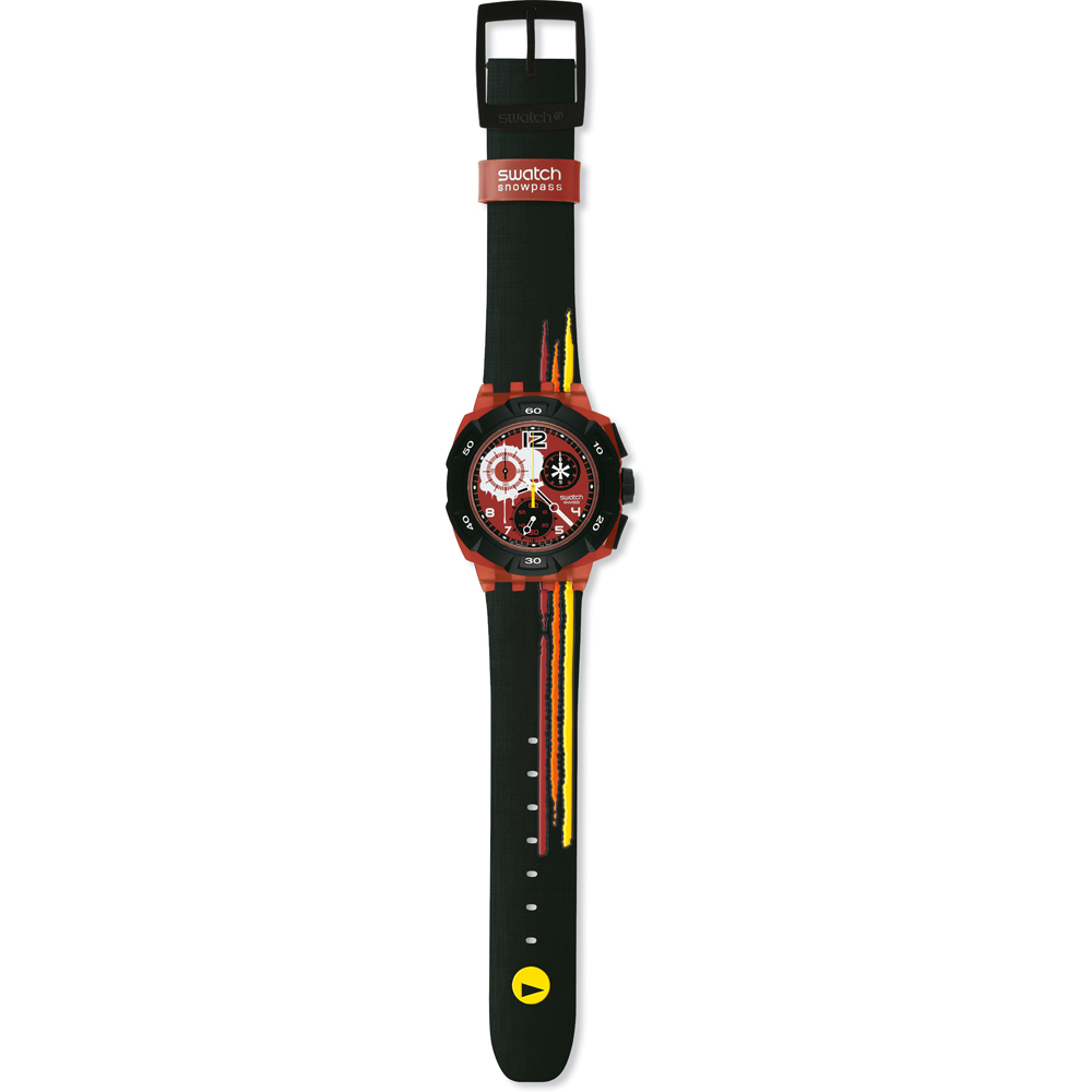 Swatch Chrono Plastic SUKR100 Reddish Black Watch