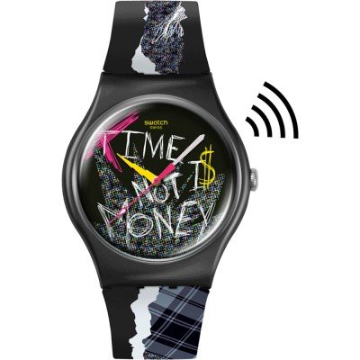 Swatch Originals Large (41mm) SO32B122-5300 Blank Check Watch