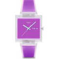 Swatch What If - Square SO38K705 What If... Jelly see thru magenta? Watch