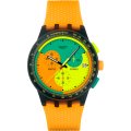 Swatch New Chrono Plastic SUSB422 Neon Signal Flag Watch